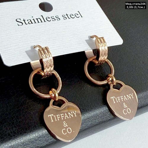 Сережки мед.сталь24К 10490 (3,7см.)